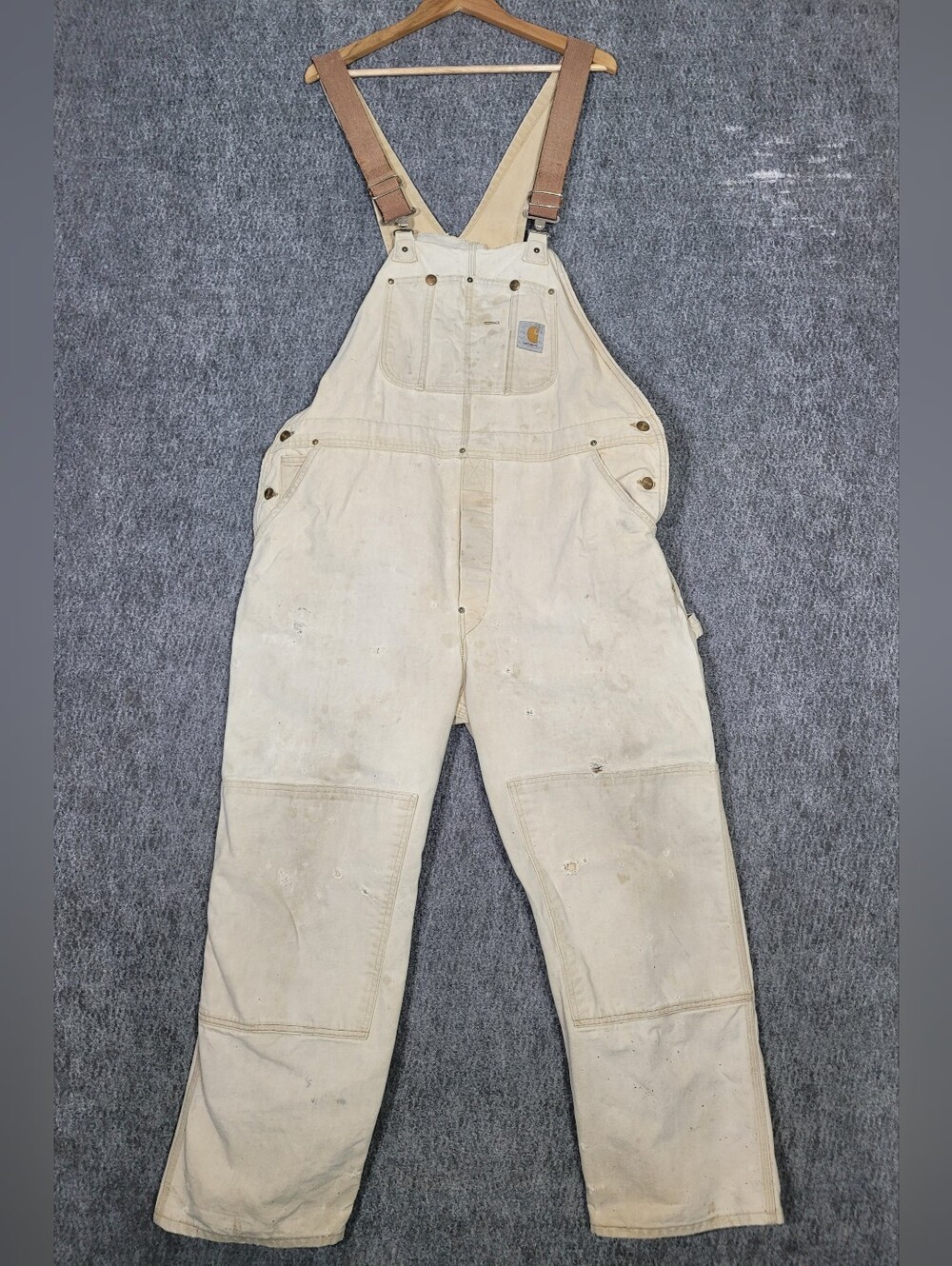 Vintage Carhartt Overalls Double Knee Stained Distressed Workwear Fits 38x30